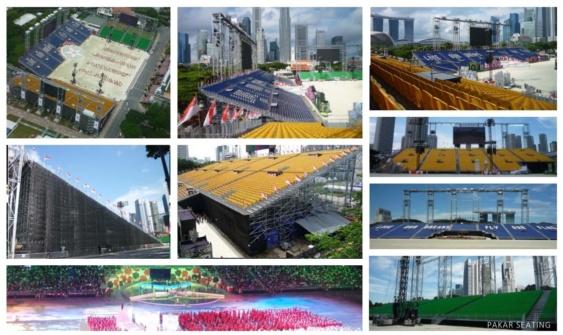 Grandstand Singapore.National Day Parade 2010 - 29,000 seats of Pakar Grandstand