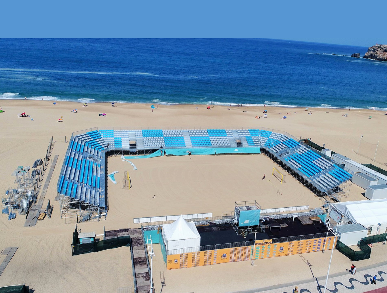 beach soccer stadium scaffolding Portugal